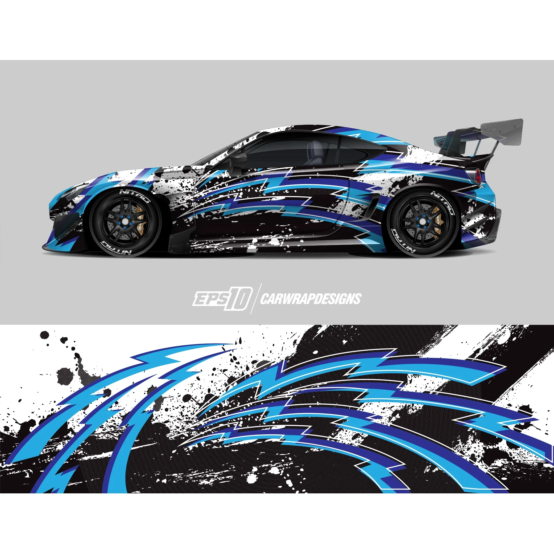 Blue Lightning Car Full Wrap Sticker Car Decal Decorative Cut Body Racing Graphic Decal Vinyl Wrap Modern Design Red Retro