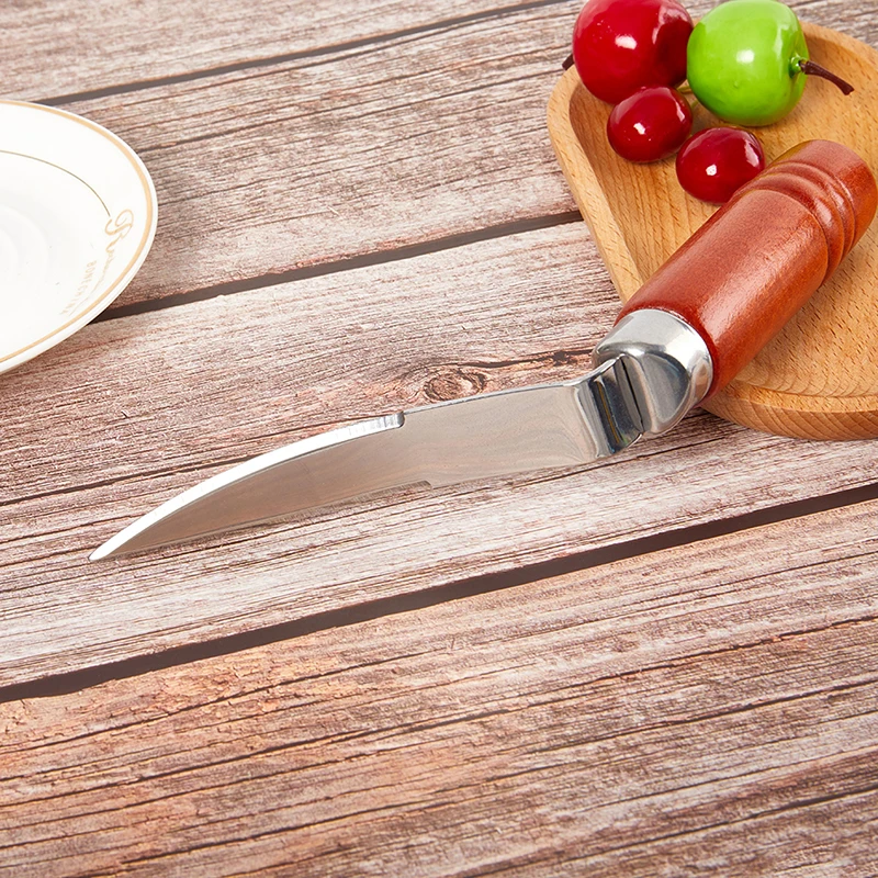 Coconut Meat Remover Stainless Steel Wood Handle Manual Portable Removal Hole Opener Handheld