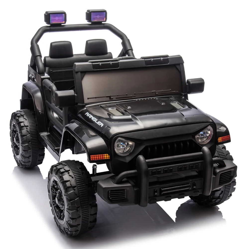 12V kinderrit op elektrische auto met ouderbediening, dubbele aandrijving, vierwielophanging, met muziek, Bluetooth, MP3, USB, met koplampen