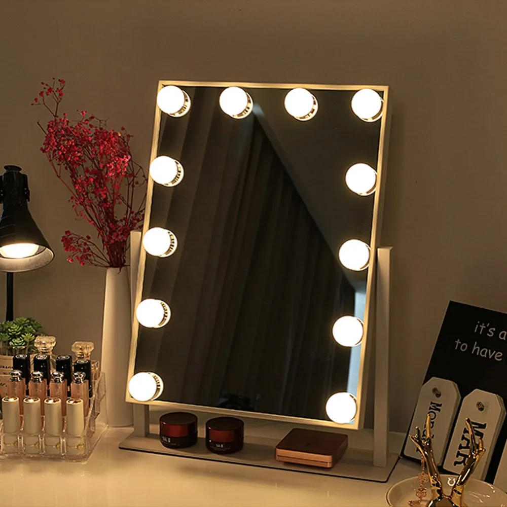 Plastic Mirror Light Kit Three Color Temperature White Makeup Mirror Light USB Powered Dimmable LED Mirror Light Bulbs