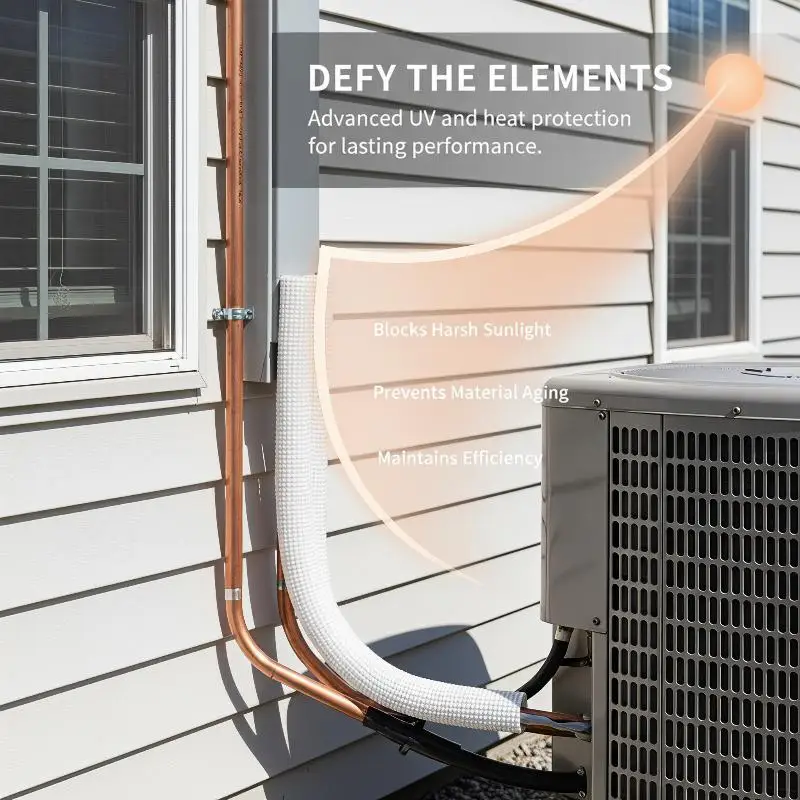 1M High Density Insulation Foam Tube Heat Preservation Air Conditioner Pipe Fitting for Home HVAC Repair Maintenance