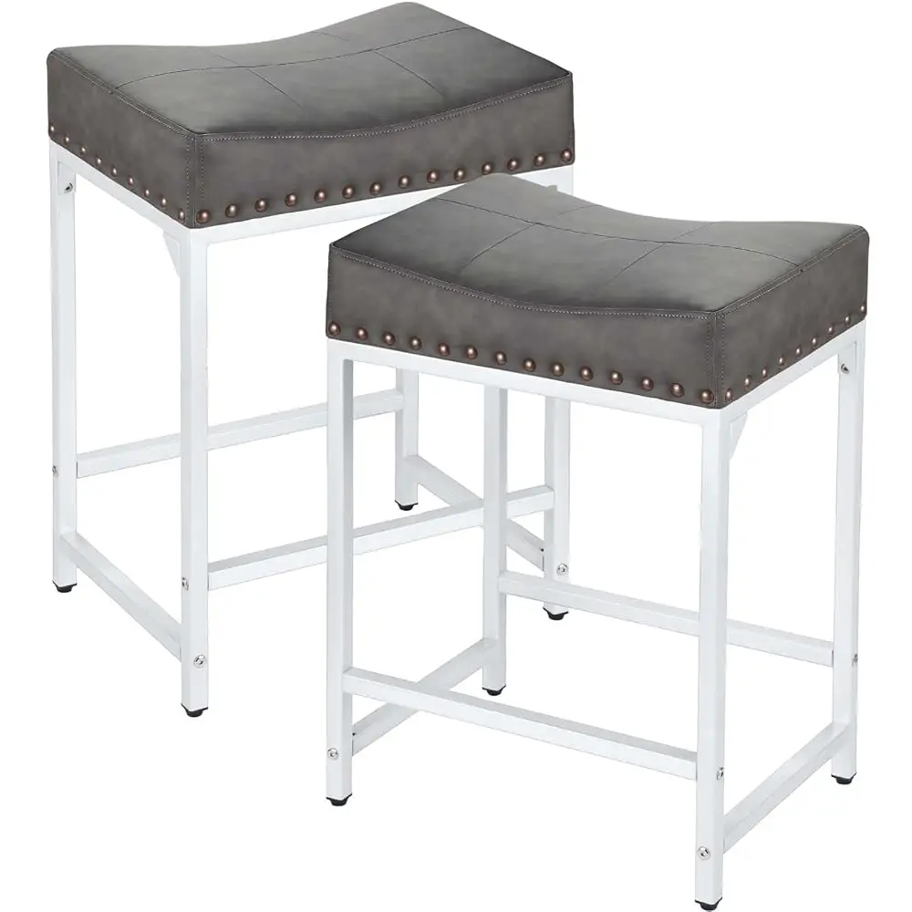 

Bar Stools Set Of 2, Counter Height Bar Stools With Thi Cushion ​And Barstools Metal Frame, 24"" Modern Stool For Bar, Stool