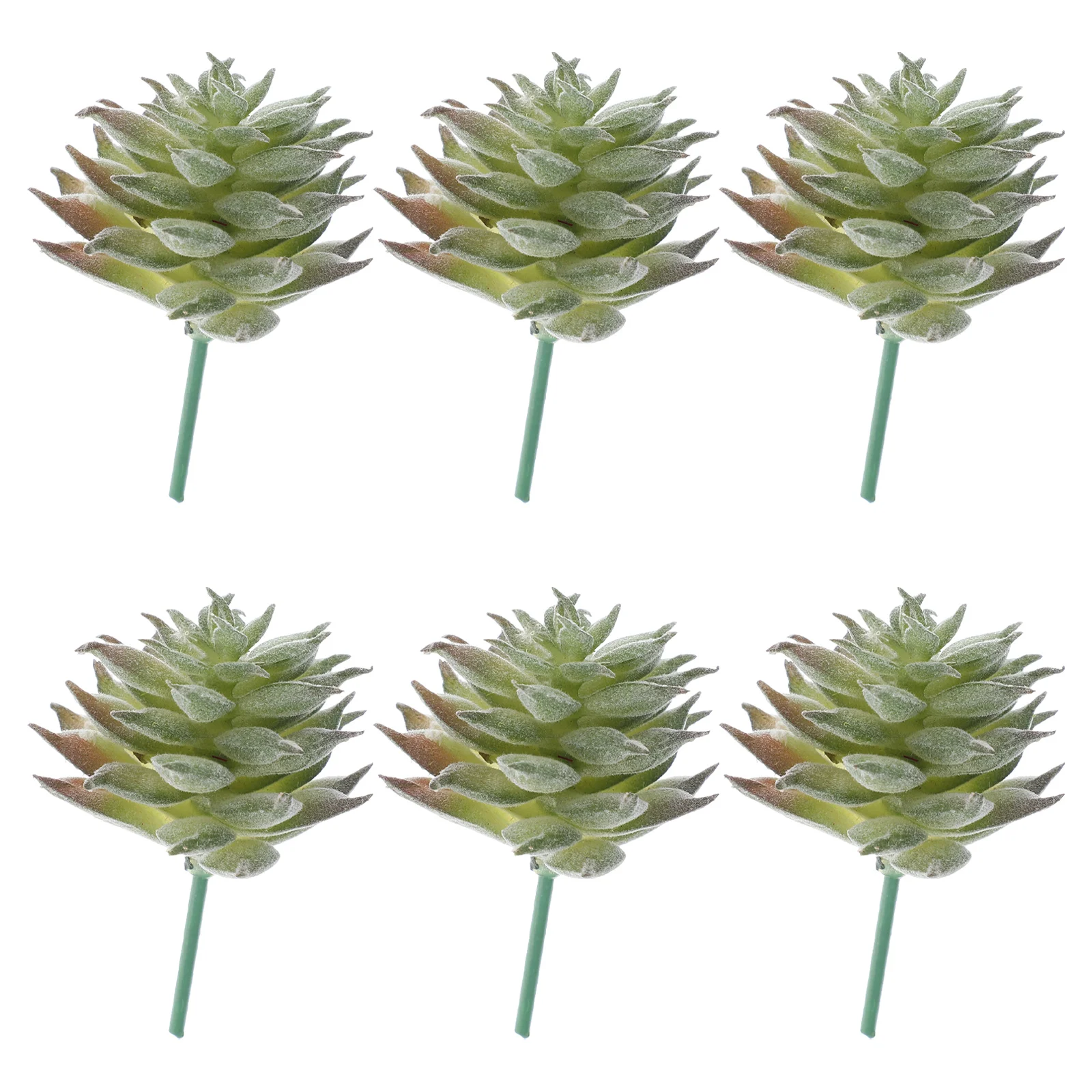 

6pcs Artificial Succulent Plants Realistic Plastic Durable Lifelike Home Office Hotel Restaurant nament Easy