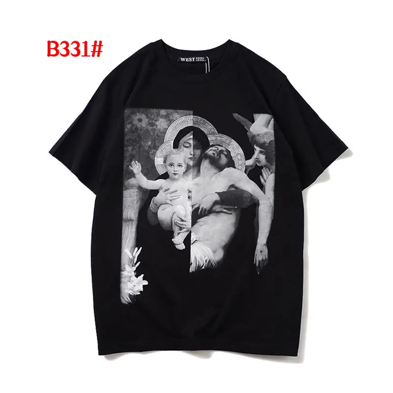 European and American Trendy Brand Retro Pentagram Virgin Deer Men and Women Couple Short-sleeved T-shirt Bottoming Shirt