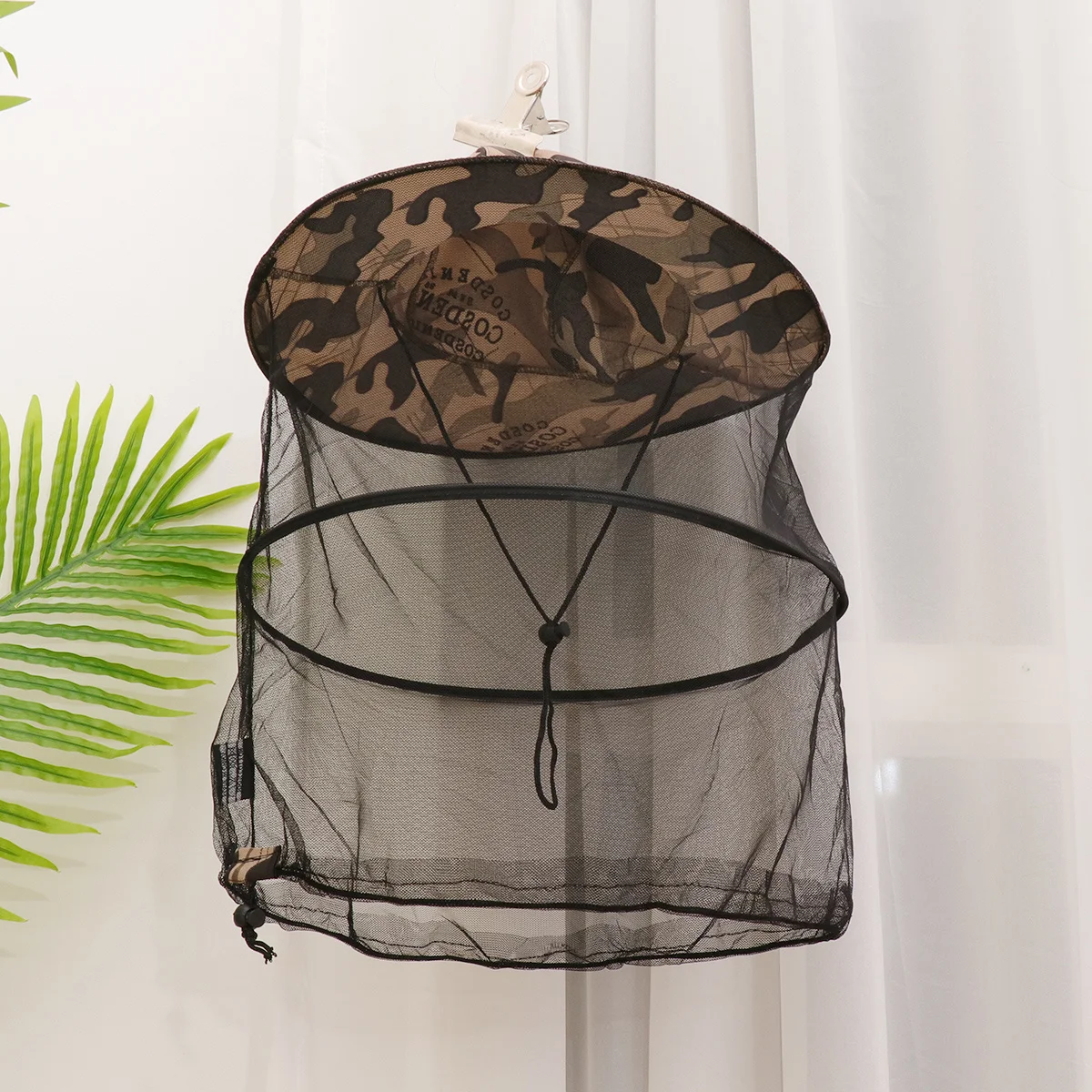 

Outdoor Grey Camouflage Anti-Mosquito Net Hat Breathable Sunscreen Face Protection Fishing Camping Mountaineering