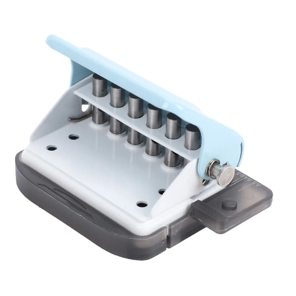 ABS Loose Leaf Paper Puncher 8 Sheet Capacity 5.5mm Hole Diameter Paper Hole Puncher Lightweight Adjustable Manual Punching