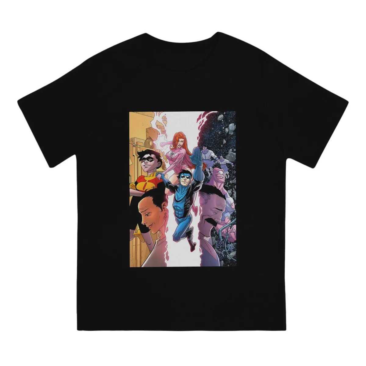 Manga Poster Invincible Men T Shirt Gothic O-Neck TShirt Harajuku Tops