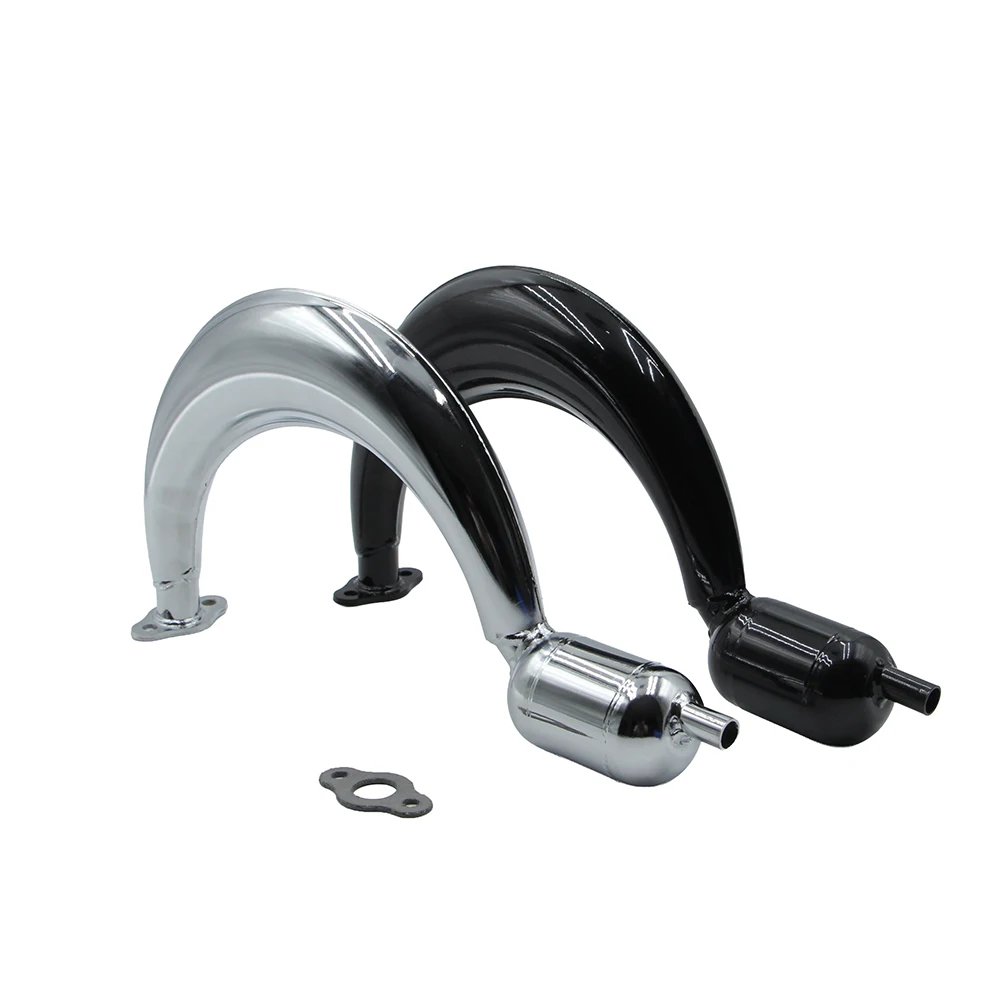 Motorbike Half Moon Muffler Exhaust With Gasket For 49cc 60cc 66cc 80cc 2-Stroke Engine Gas Motor Motorized Bicycle Bike Parts