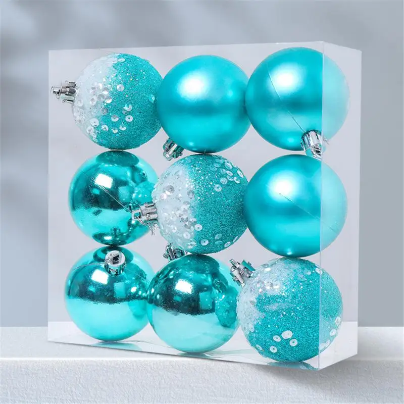 6cm 9 pcs Christmas balls blue Christmas balls Christmas tree Christmas decoration gift Christmas decoration