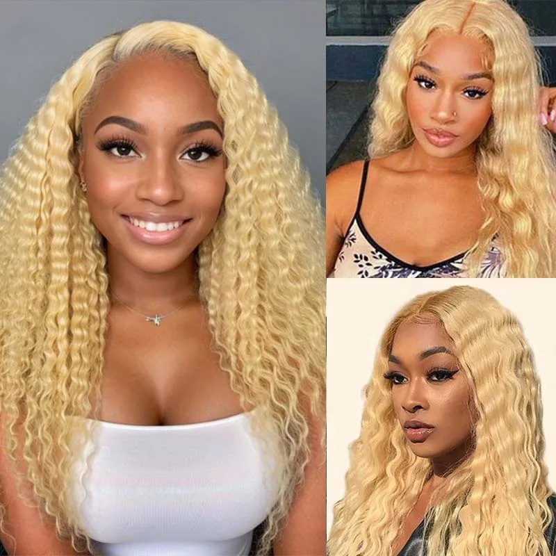 

Бразильские волосы 613 Медовый блондин Цвет 13x6 HD Парик фронтальной части шнурка Человеческие волосы Вьющиеся парики Глубокая волна 13x4 Парик из натуральных волос на кружеве спереди