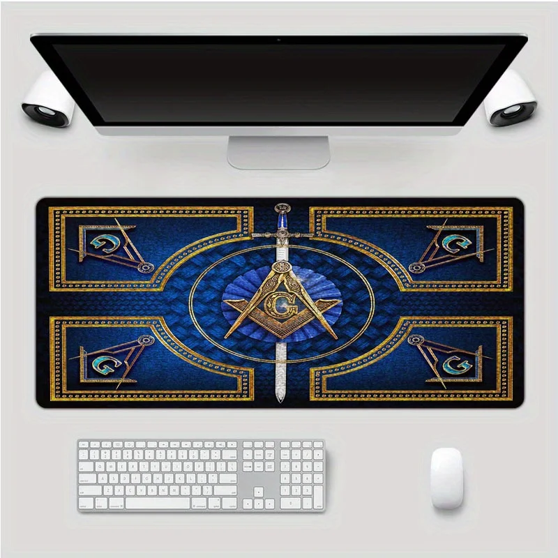 Wealth Community League Freemasonry Large Mouse Pad XXL 90x40 Rubber Non-Slip Office Computer Gaming Keyboard Mat Long Desk Pads