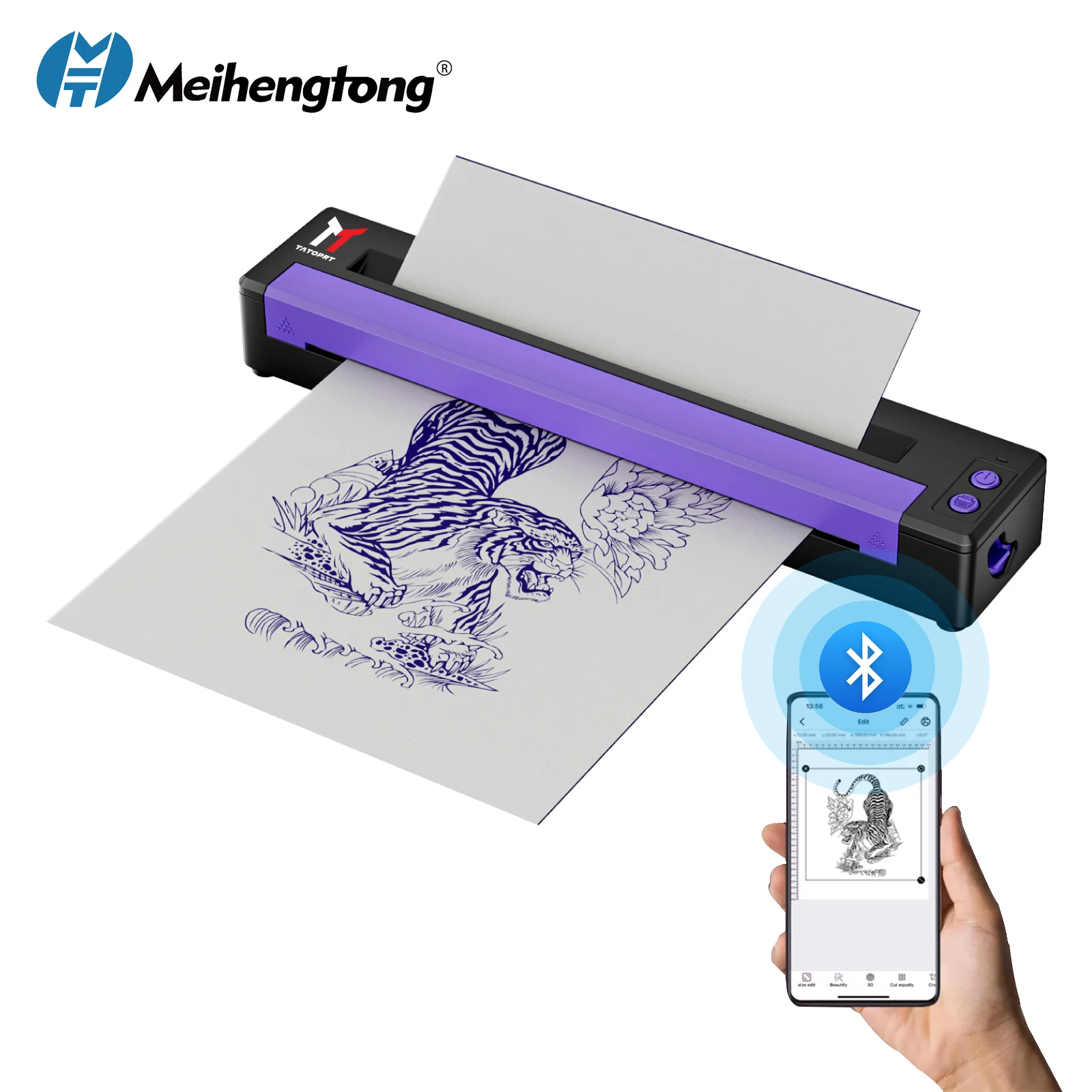 MHT-P19 New High Speed Tattoo Stencil Printer A4 Thermal Temporary Tattoo Printer Sticker Tattoo Machine Stripe Higher Clarity