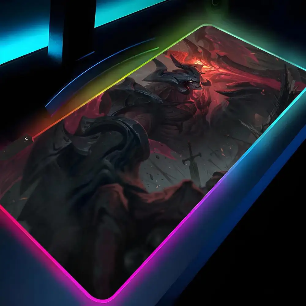 Aatrox Ahri Akali Mouse Pad Gamer RGB Deskmat Keyboard Mat Gaming Laptops LED Mousepad Desk Protector Anime Mause Mats