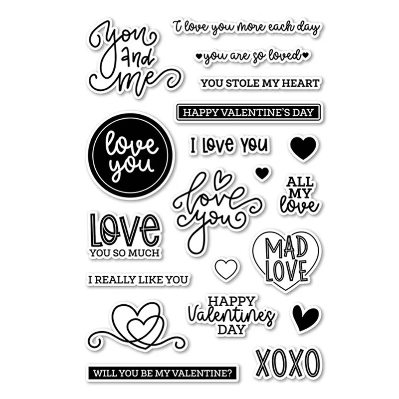 Who Let The Dogs Out Clear Stamps Sentiments Valentine Day Transparent Silicon Stamps For DIY Scrapbooking Card Paper Craft X14