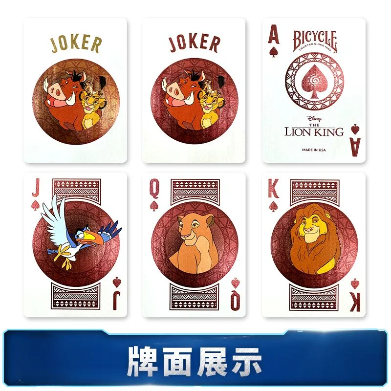 Nowy Disney Król Lew Simba Poker Anime Urządzenia peryferyjne Karty do gry Kreatywna gra planszowa Karty rozrywkowe Zabawki Fan Zbieraj prezenty