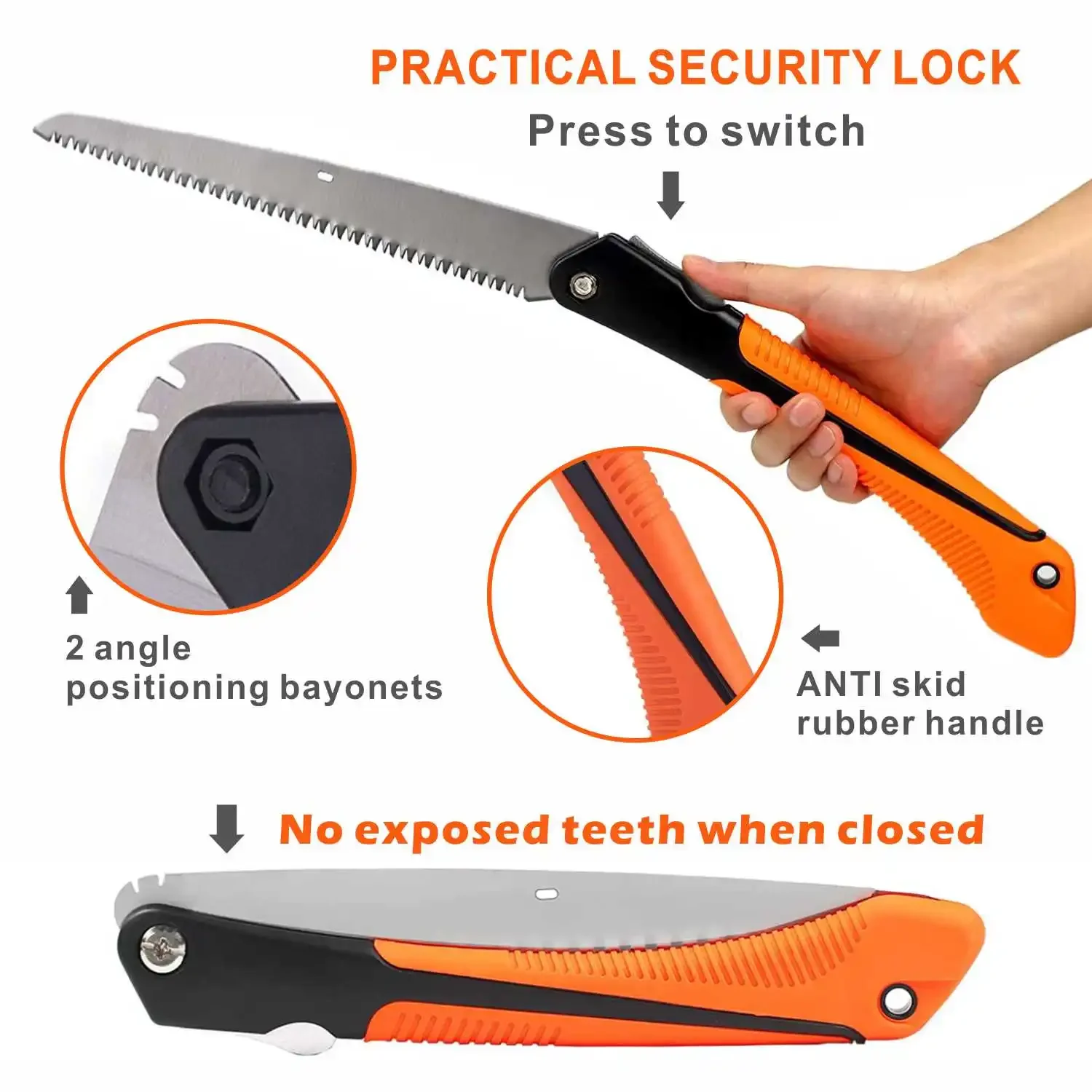 210/250 مللي متر منشار قابل للطي الثقيلة قطع اضافية طويلة شفرة منشار يدوي للتخييم الخشب ، منشار تشذيب الخشب الجاف مع الأسنان الصلبة #3