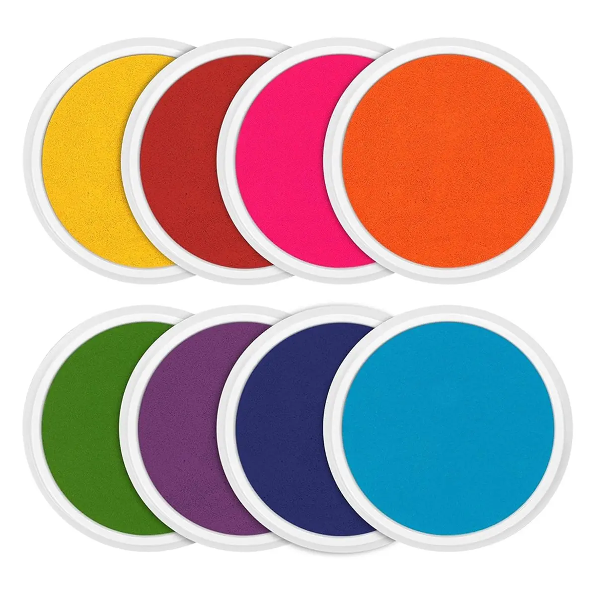 HITL 7-Inch Kids Washable Ink Pad Set, Large Stamp Pad with 8 Vibrant Colors, Ideal for Arts, Crafts, and School Projects