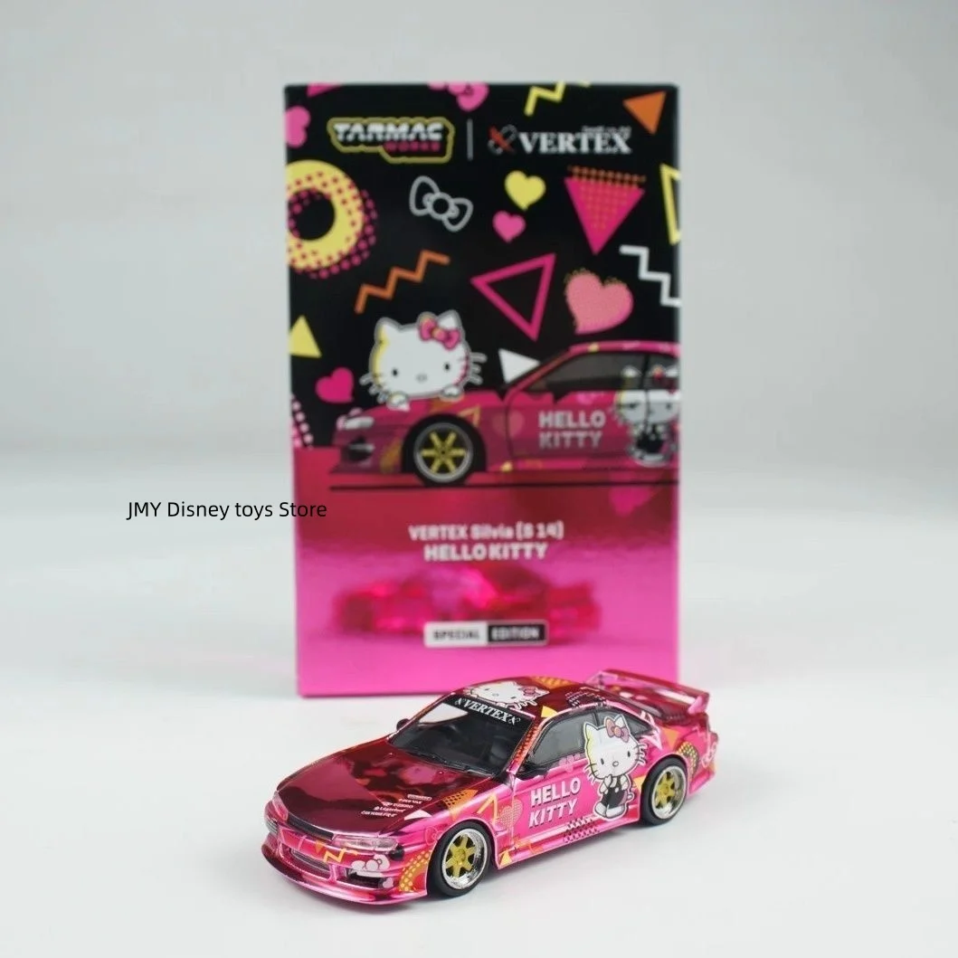 Tarmac Works Car Model 1/64 Moving Parts Metal Vehicles Vertex Silvia S14 Fwd28 N Diecast Collectible Gifts For Adult Collectors