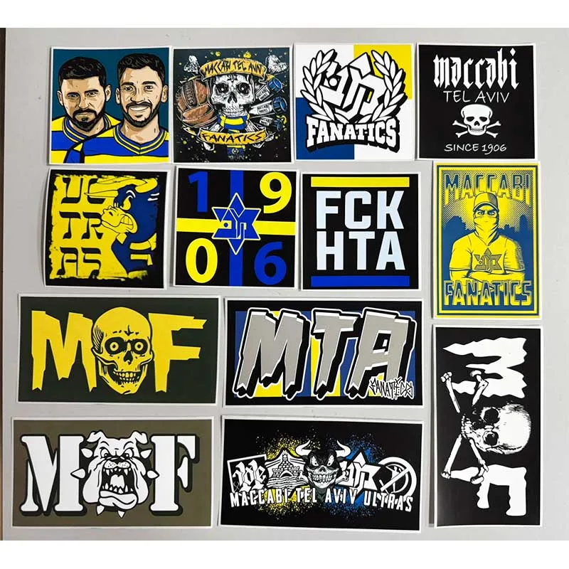 9*9cm 8*12cm 8*15cm MTA Maccabi Fanatics Tel Aviv The Gate 11 Stikers for Bag Cup Wall Fridge TLSK021-33