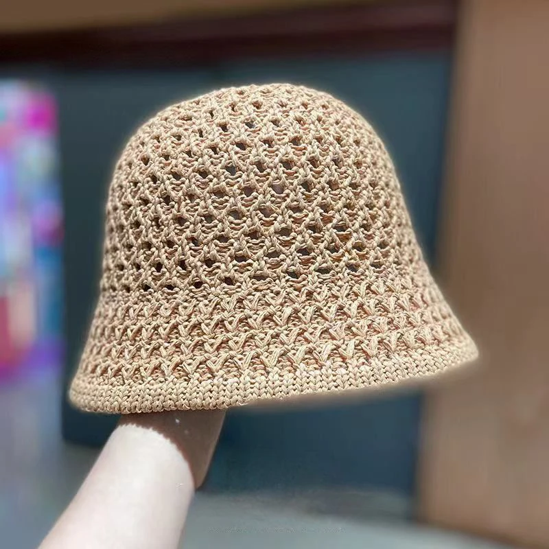 Sun Hat Wide Brim Floppy Summer Hats For Women Beach Panama Straw Dome Weave Bucket Hat Femme Shade Hat Women Hats