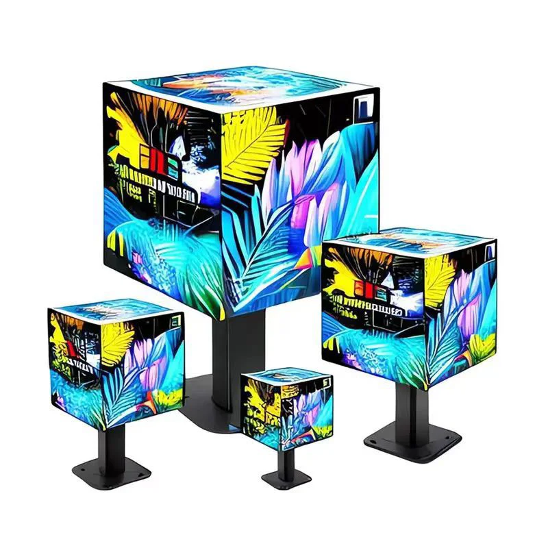 Commercial Advertising Wifi Control Color Outdoor Pantallas Led Para Aviso 5 Face Magic Cube Screen Led Rubik's Cube Display