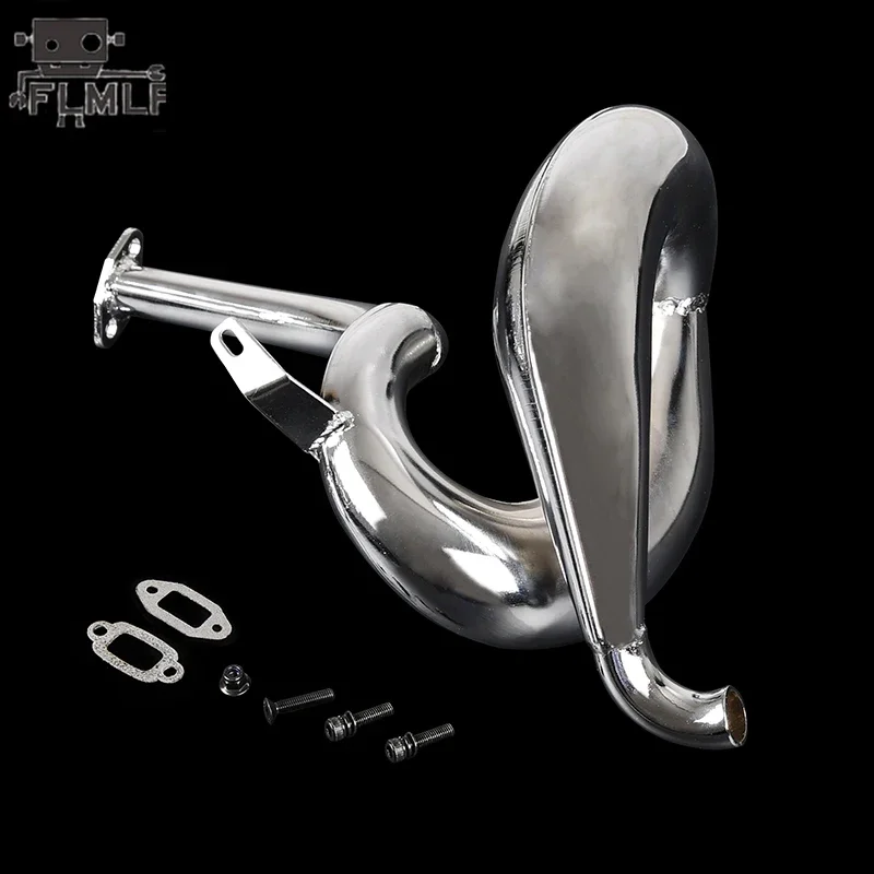 FLMLF Metal Exhaust Pipe Kit for 1/5 HPI ROFUN BHAH King Motor ROVAN BAJA 5B 5T Truck Rc Car 23CC ~ 45CC Engines Parts