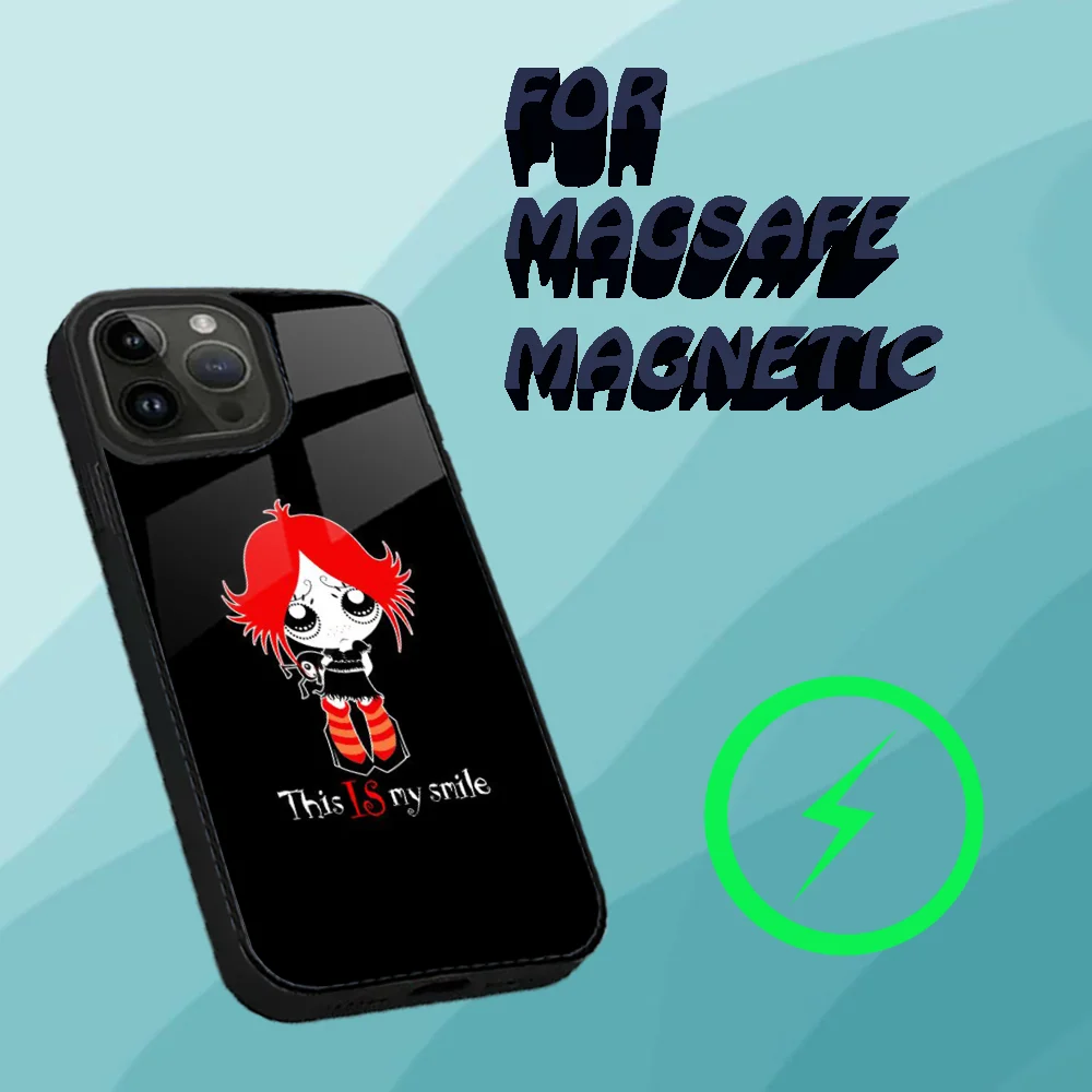 Cute Ruby Gloom Red hair Phone Case For iPhone 16,15,14,13,12,11,Plus,Pro,Max Mini Magsafe Magnetic Wireless Charging