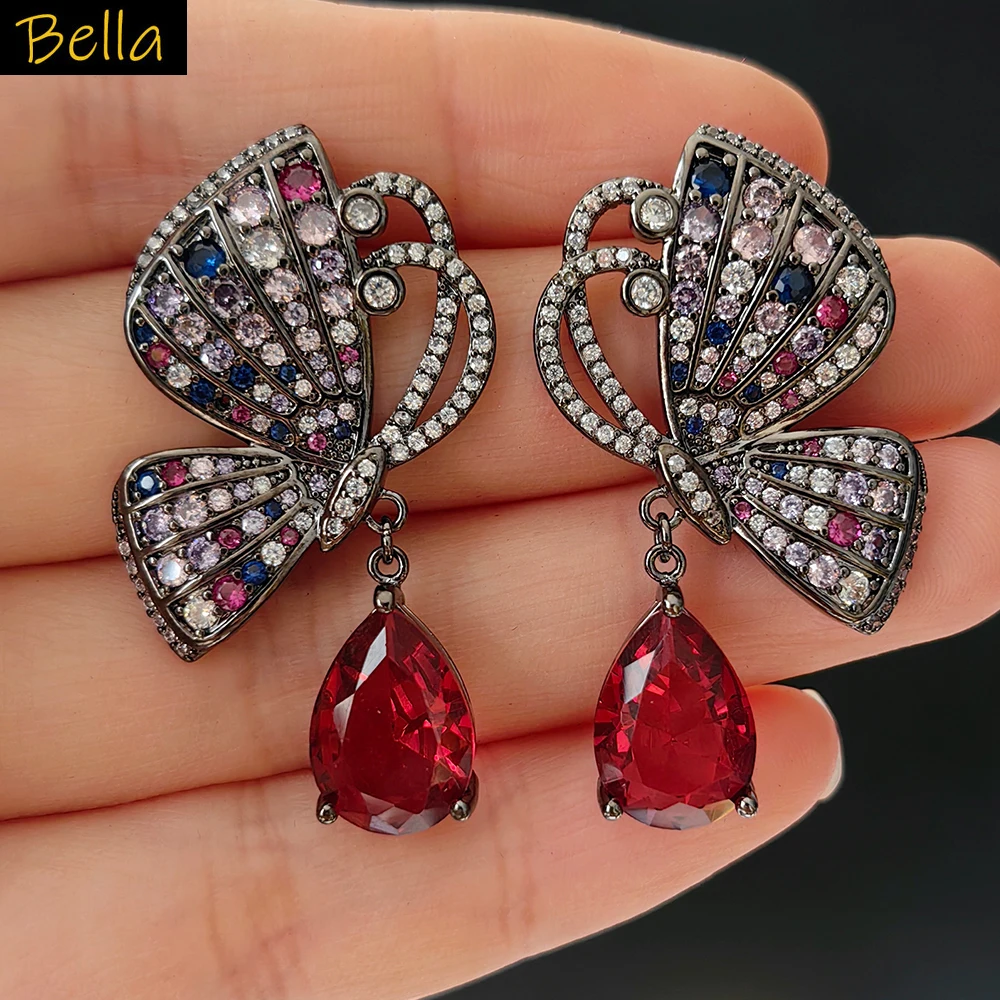 

Zircon Butterfly Earrings for Women Sweet Jewelry Wedding Dinner Party Gown Jewelry Gift Female