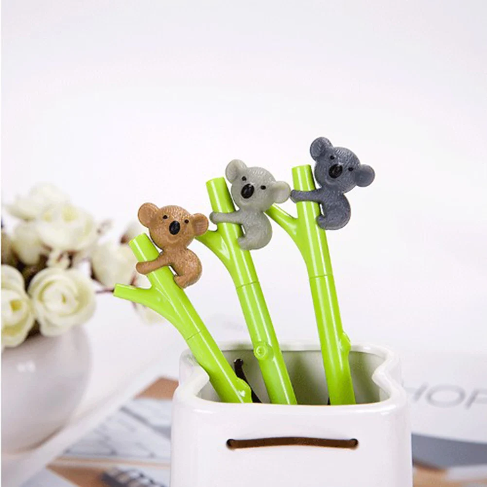 

3 Pcs Koala Bear Pen Cartoon Pen School Office Stationary Supplies (Dark Grey, Khaki and Light Grey)