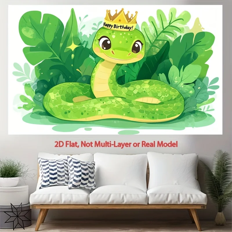 Crown Birthday Green Snake Digital printing polyester wall tapestry suitable for use in living rooms bedrooms offices bars party