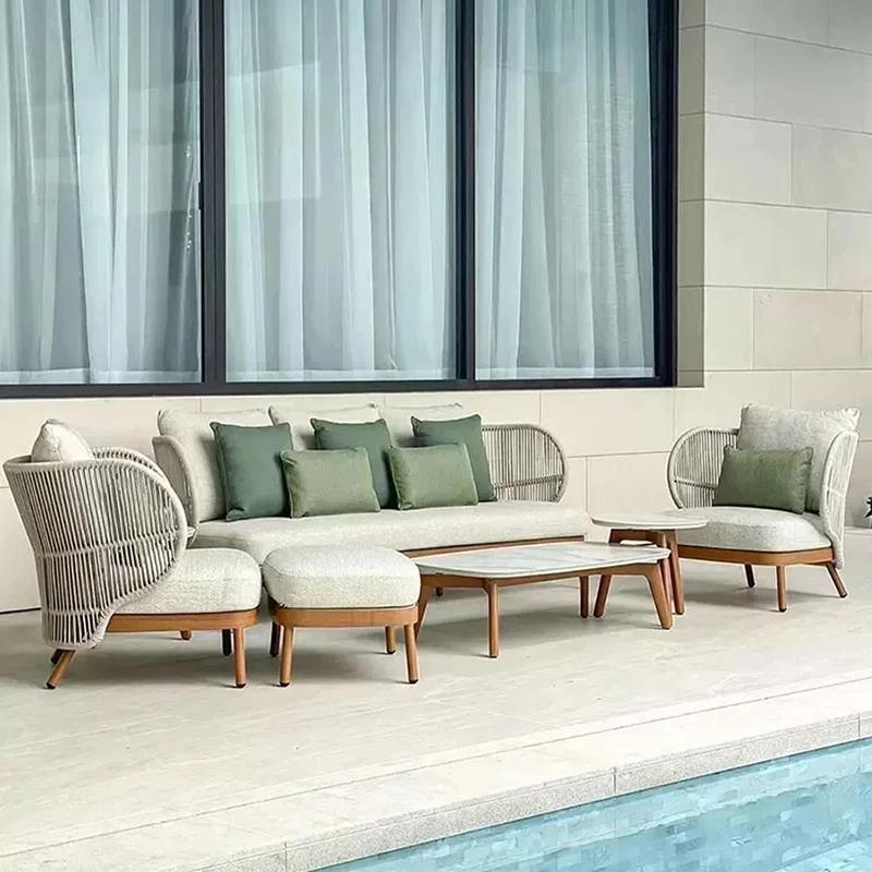 

Modern Nordic Living Room Sofas Minimalist Outdoor Sectional Lounge Outdoor Sofa Relaxing White Muebles Postmodern Furniture