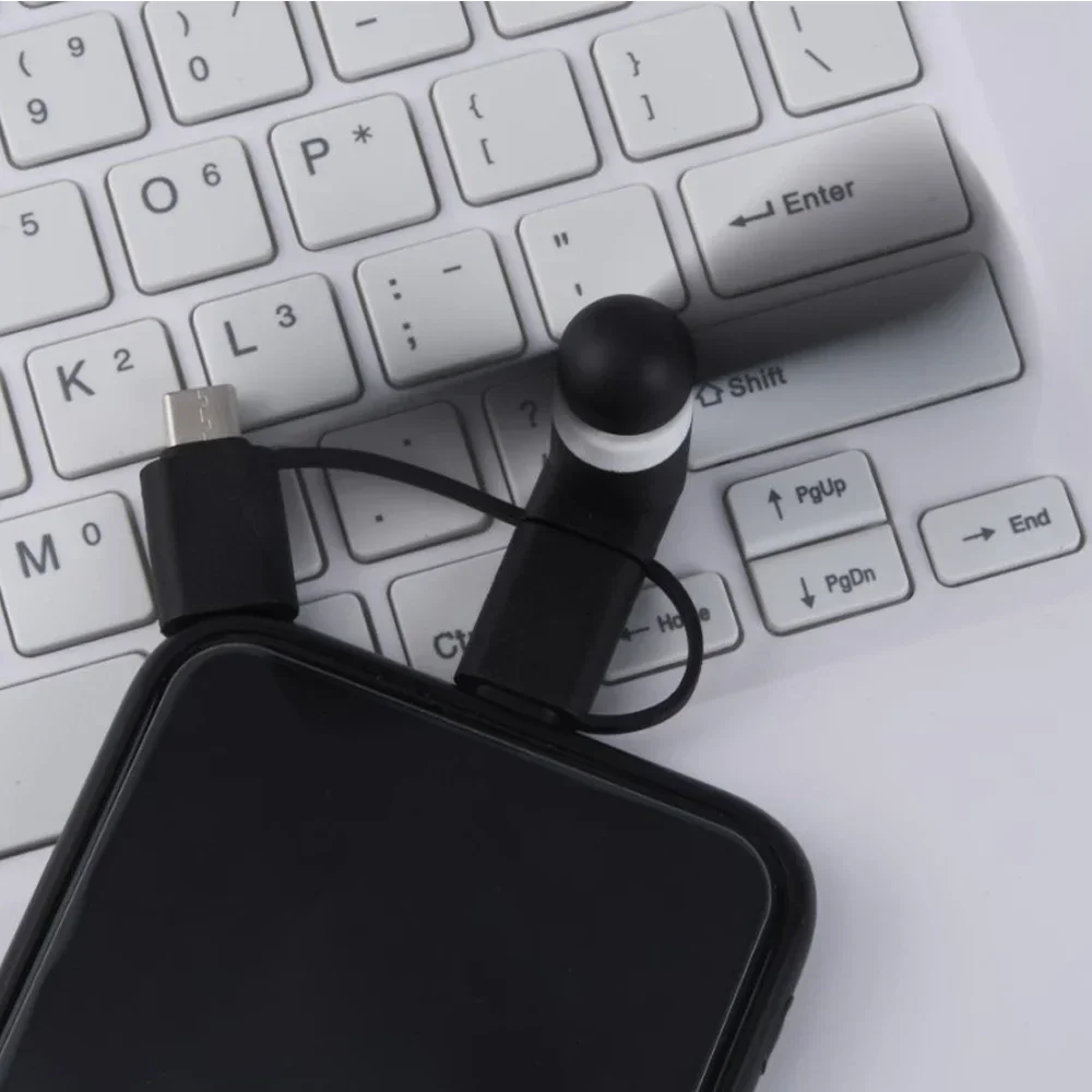 크리에이티브 USB 팬 미니 팬 안드로이드 타입C 3 in 1 모바일 팬 휴대용 선물 기숙사용 삼성 샤오미 노트북 보조배터리 쿨링 썸네일 2