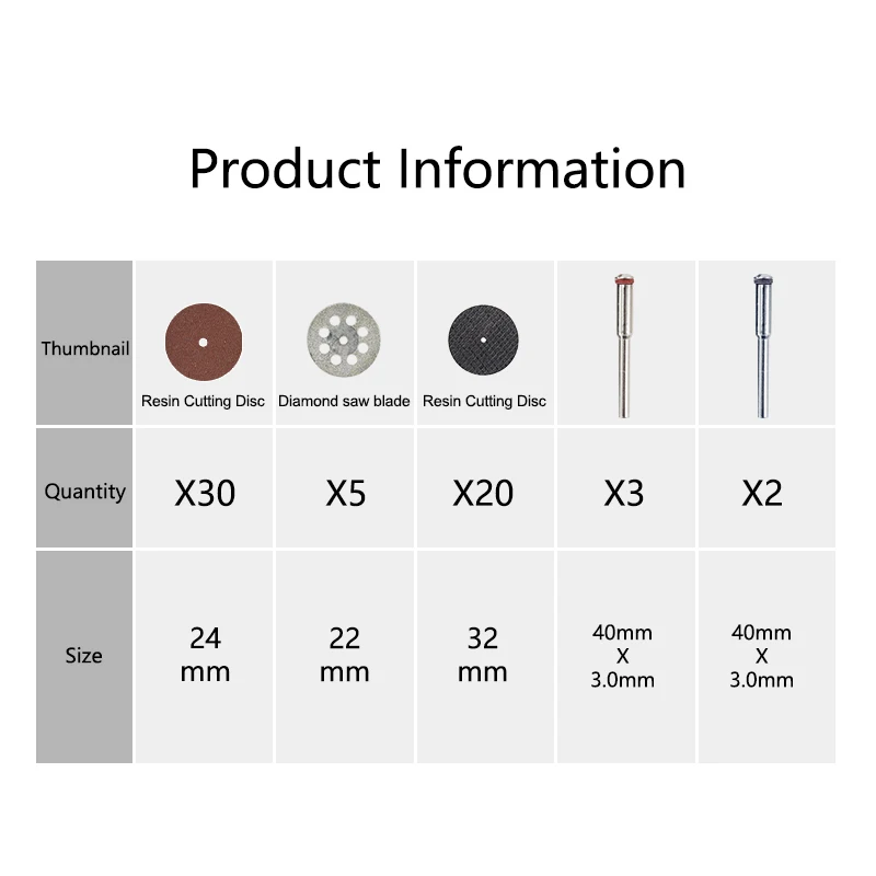 Imagem -03 - Disco de Corte Abrasivoxcan-diamond Cutting Disc Grupo Mini Lâmina de Serra Circular Rodas de Corte de Resina para Ferramenta Rotativa Dremel Acessórios 60 Pcsdisco de Corte Diamantado Corta Tudo