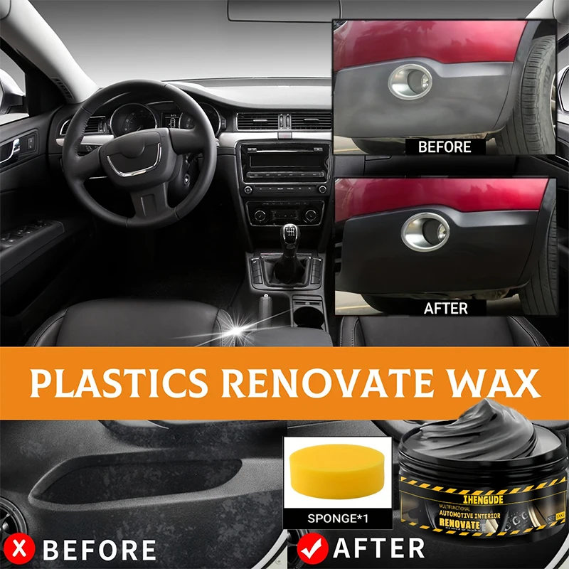 1 Piece 100g Car Tire Gloss Maintenance Agent Car Wax Tire Coating Paste Polishing Cleaning Wax - Shiny Tire and Re-Blackening Seat Care and Shiny