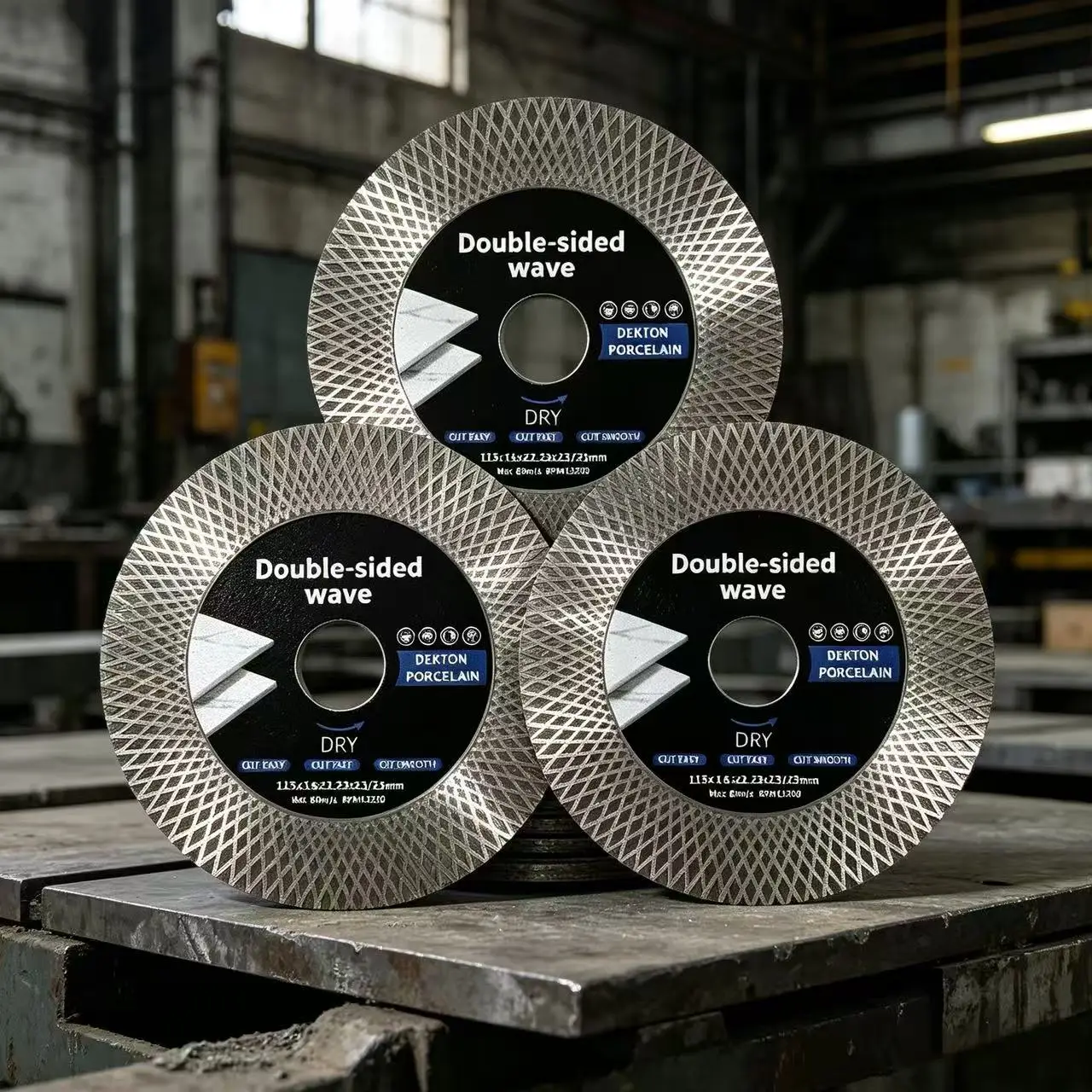 Turbo Porcelain Diamond Cutting Disc for Tiles, Suitable for 115Mm to 125Mm Sizes, Ideal for Ceramic, Porcelain, Granite, And Ma