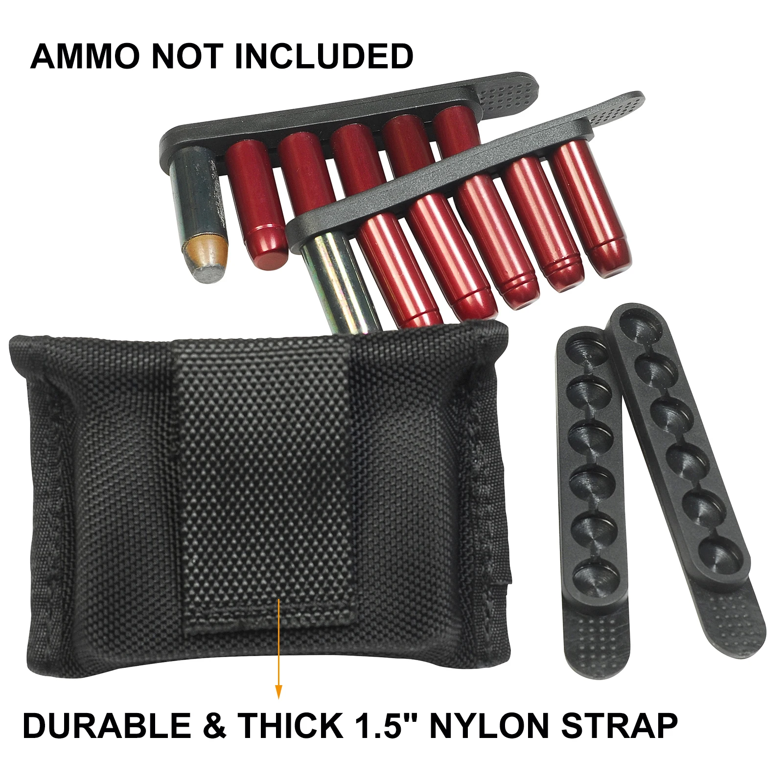 Gegoten Speed Strip Pouch Met Pack Van 4 Speed Strips Set ,Quickstrip Houder, Ammo Pouch Voor Revolver, ammo Houder, Kogel