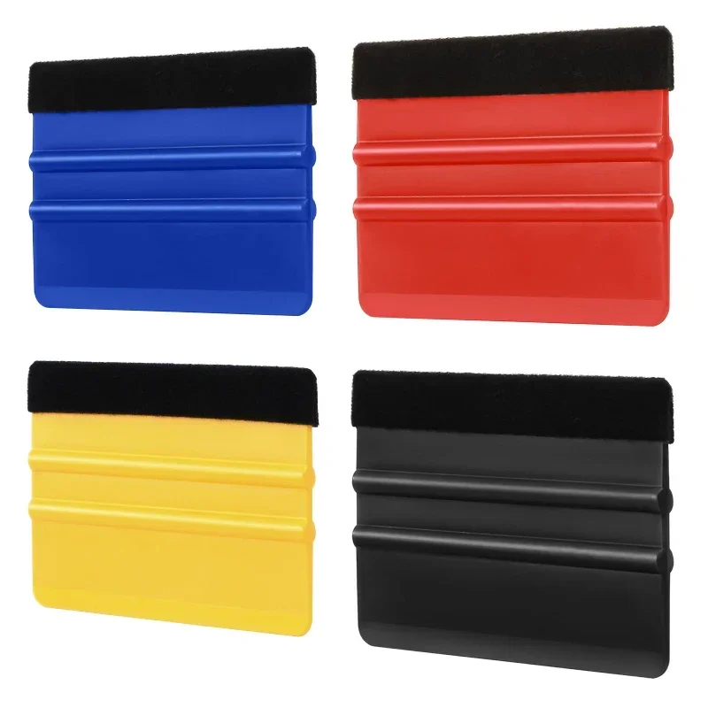Escurridor de vinilo con borde de fieltro, raspador para vidrio de coche, raspado de envoltura de película de vehículo, suministros de lavado de