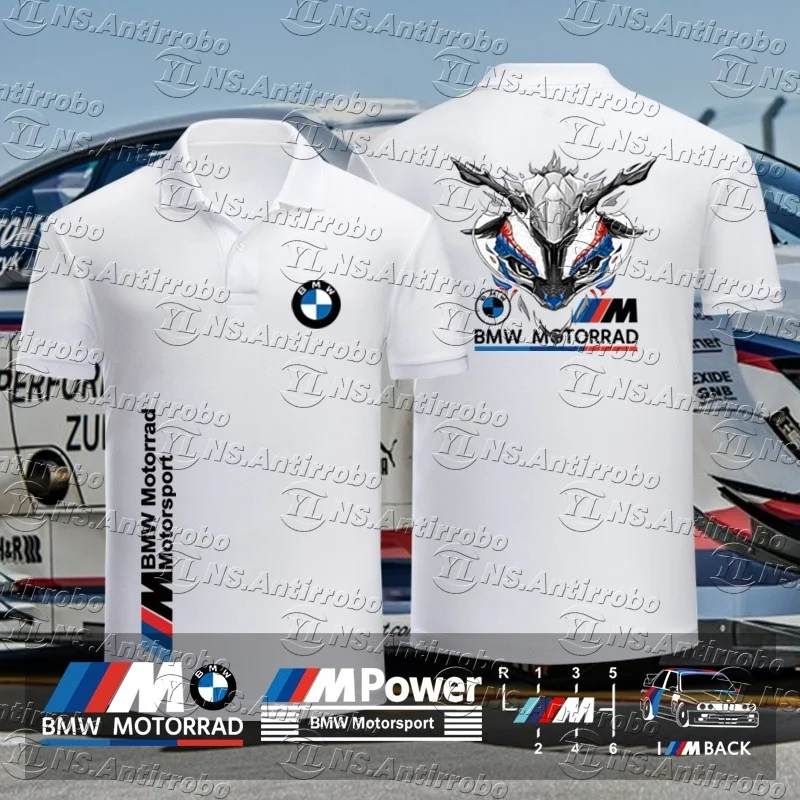 

BMW Motorsport Motorcycle Ride T-shirt Racing Team Summer Quick Drying Breathable Polo Shirt Lapel Buttons for Auto Motorrad