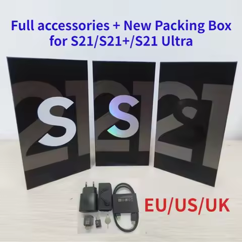 New Empty Packing Box or with Full accessories For Samsung S21 5G /S21+ S21 Ultra 5G OEM US/EU/UK Charger Type-C Cable Headset