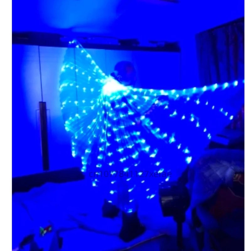 LED lichtgevende vlindervleugels, podiumvoorstelling buikdans mantel prestatiekostuum, bar prop kinderen engel dansvleugels
