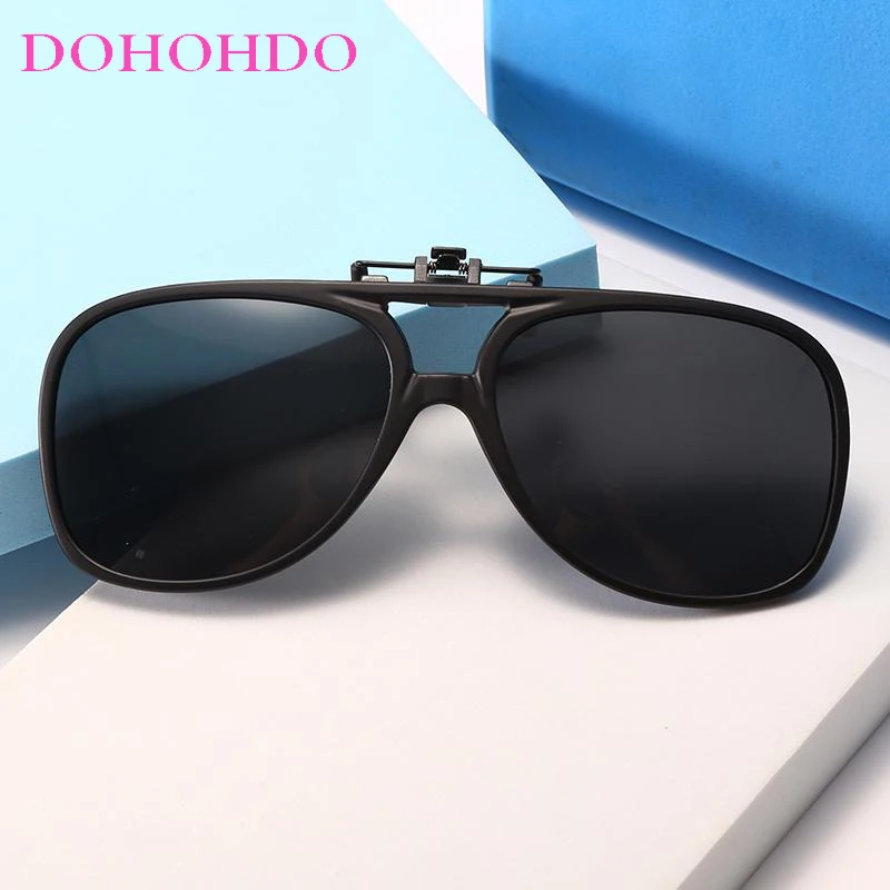 Men Women Polarized Flip Up Clip On Sunglasses Vintage Anti Glare Lens Pilot Sun Glasses Driving Night Vision Uv400 Gafas De Sol