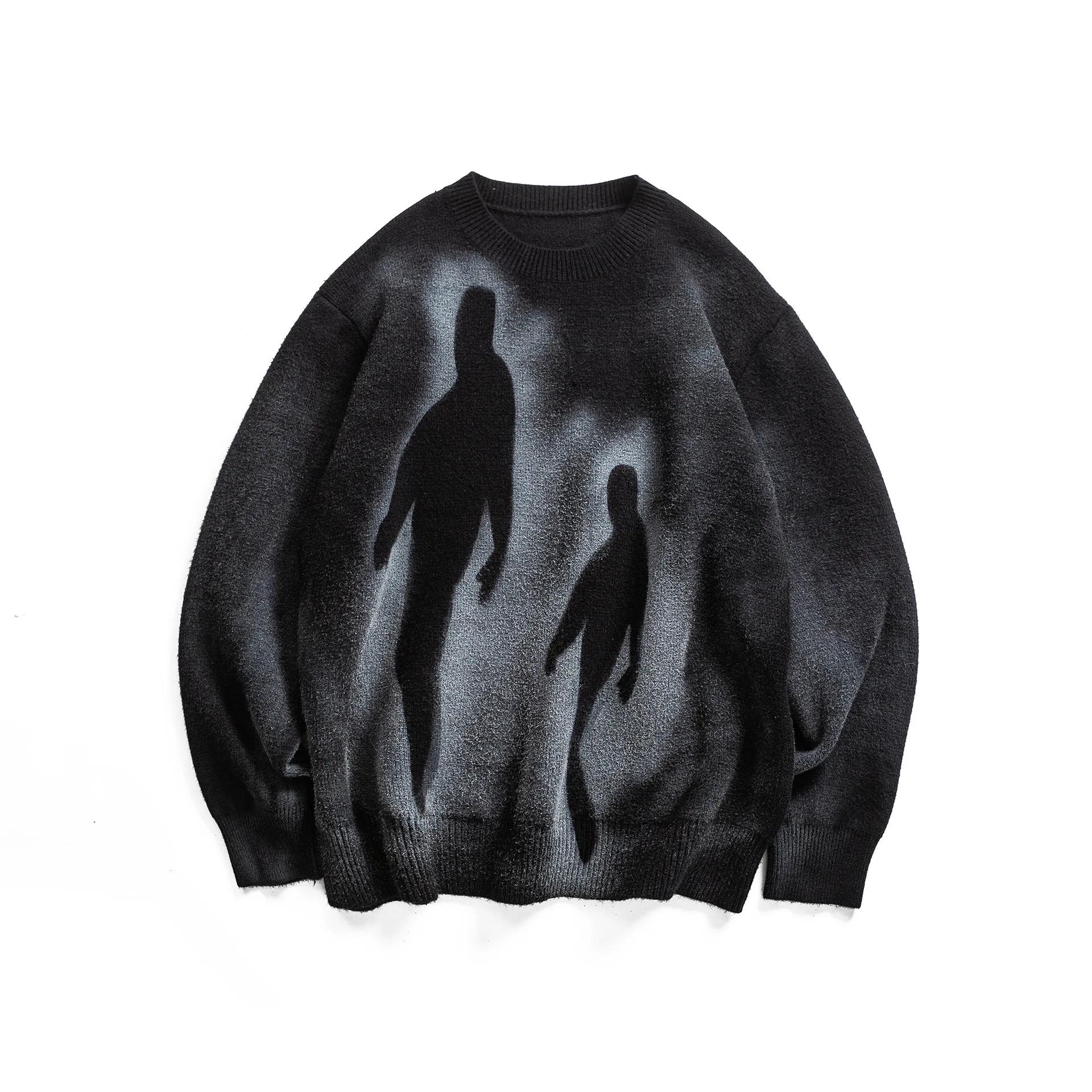 نمط جديد فضفاض جولة الرقبة البلوز متماسكة سترة القوطية الرجعية الشارع أزياء الهيب هوب الخريف والشتاء رداء علوي غير رسمي Y2K الملابس #4