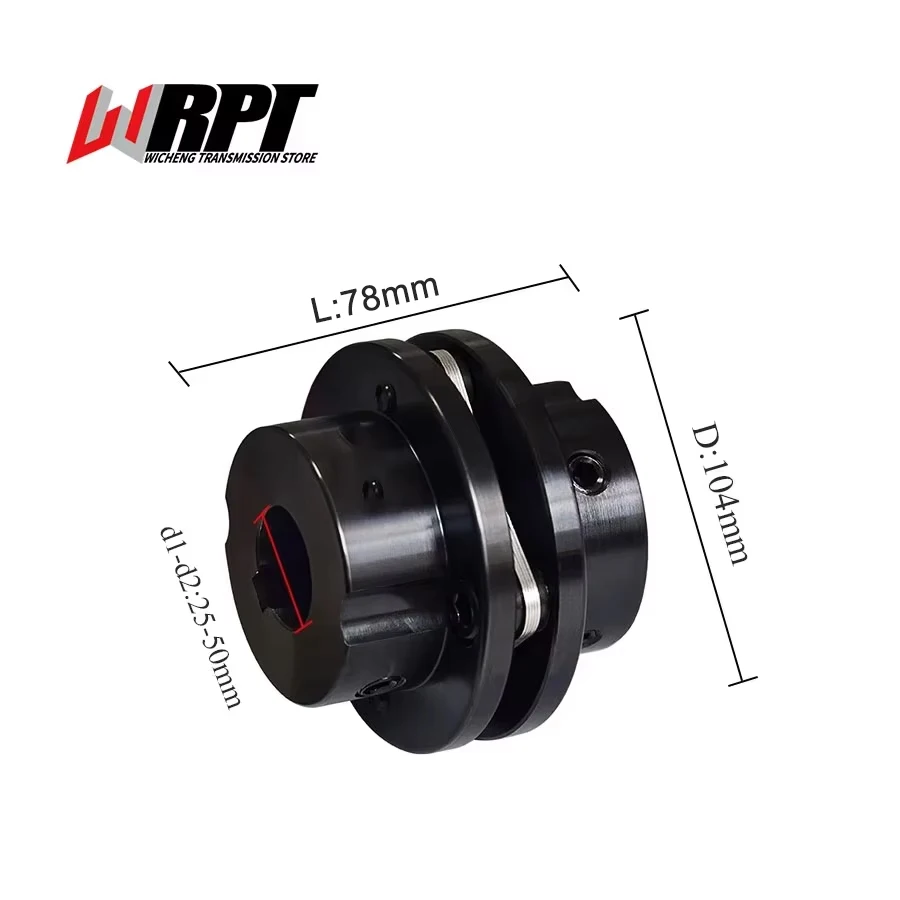 

CSTG Diaphragm Coupling 45# Steel Sleeve Elastic Diaphragm Coupling High Torque Stepped Flange Coupling CSTG-104X78 Driving Part