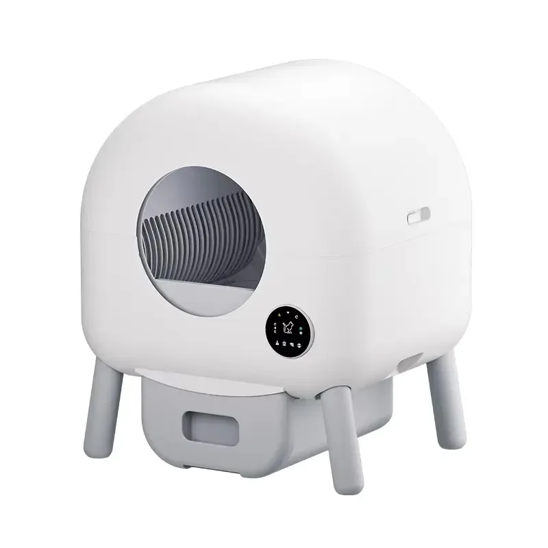 STLF Automatic deodorizing self-cleaning oversized round closed smart cat toilet with odor control function, suitable for