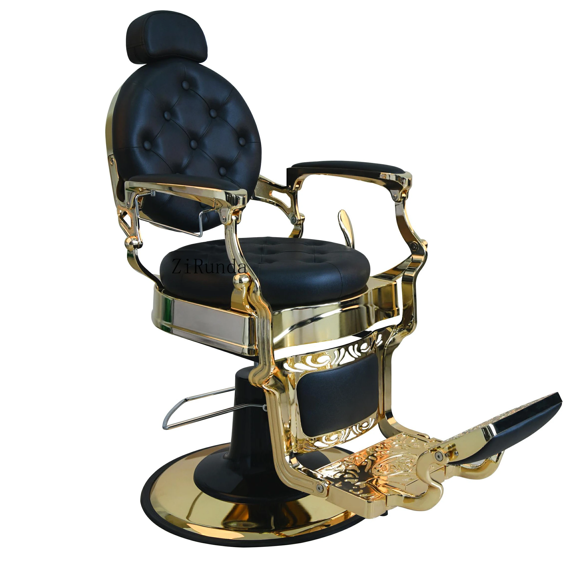 العتيقة الذهب الأسود صالون حلاقة خمر كرسي فاخر معدات الحلاقة كرسي الحلاق مع مسند الرأس