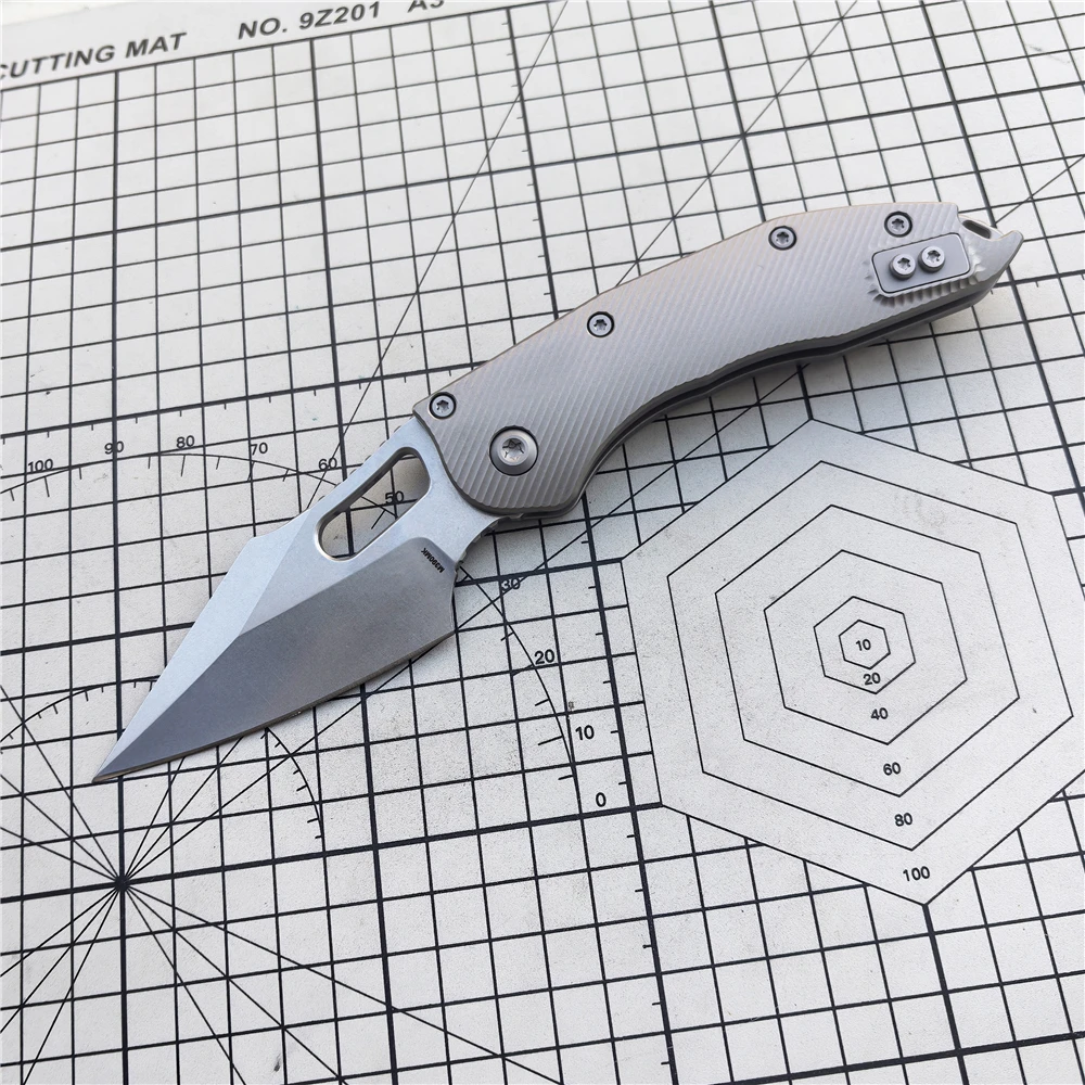 Pocket Folding Knife Marking M390 Blade TC4 Titanium Alloy Handle Camping Outdoor Survival Defense Hunting Knife EDC Tool