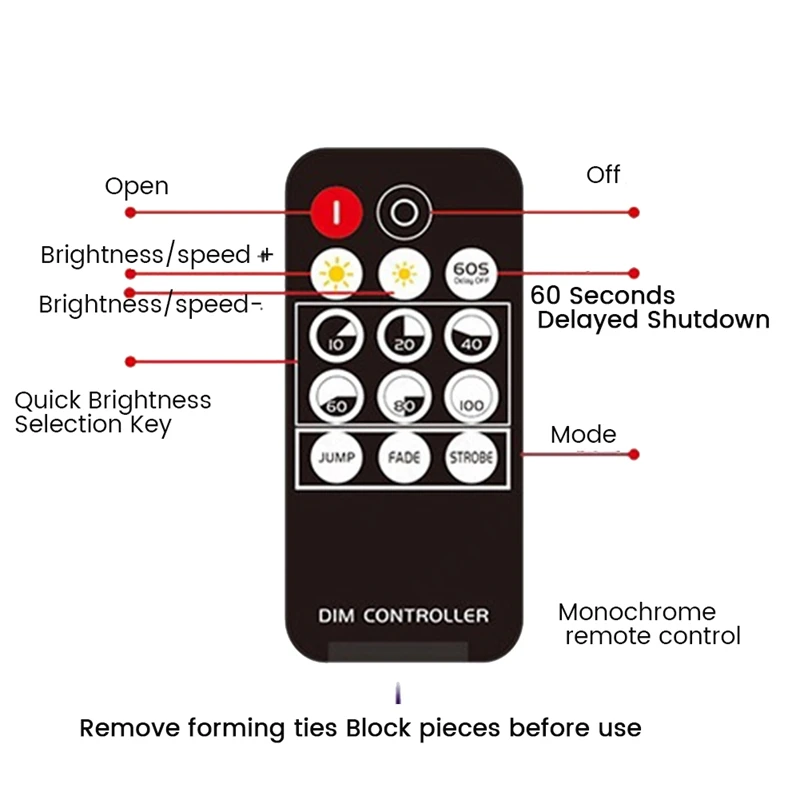 RF Remote Controller LED DC5V-24V Dimmer Brightness Adjustment Accessory 14-Key Dimmable Connector Switch For LED Strip Light