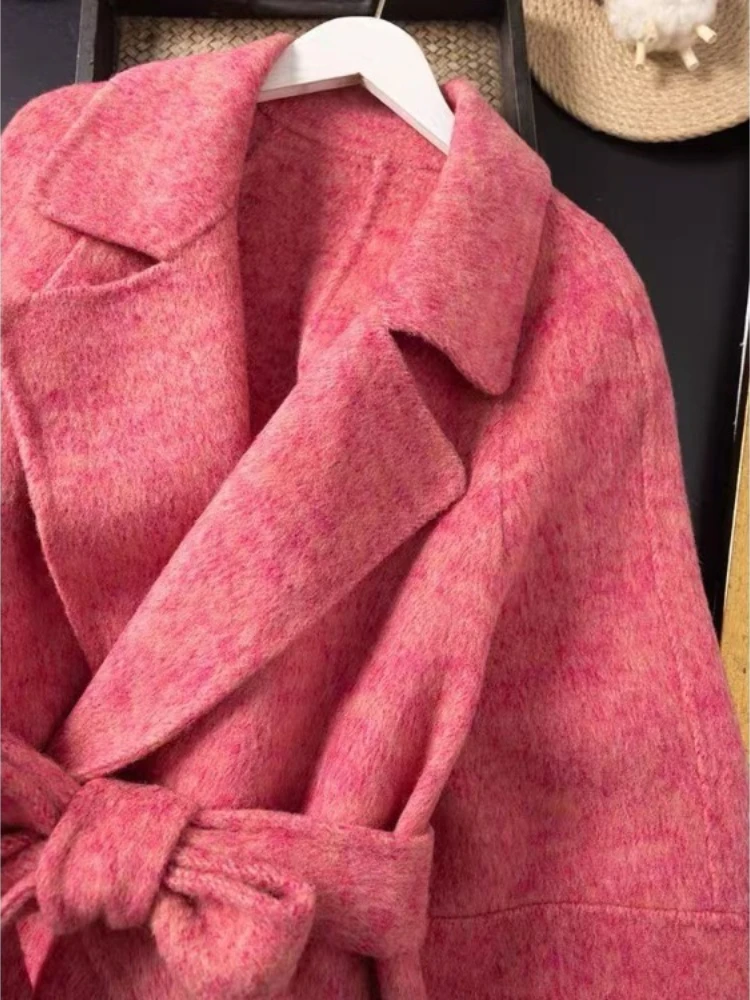 

Autumn Winter Mid-length Loose Coat Women 2025 New Thicked Warm Jackets Fashion All-match Casual Slim Waist Tops Mujer