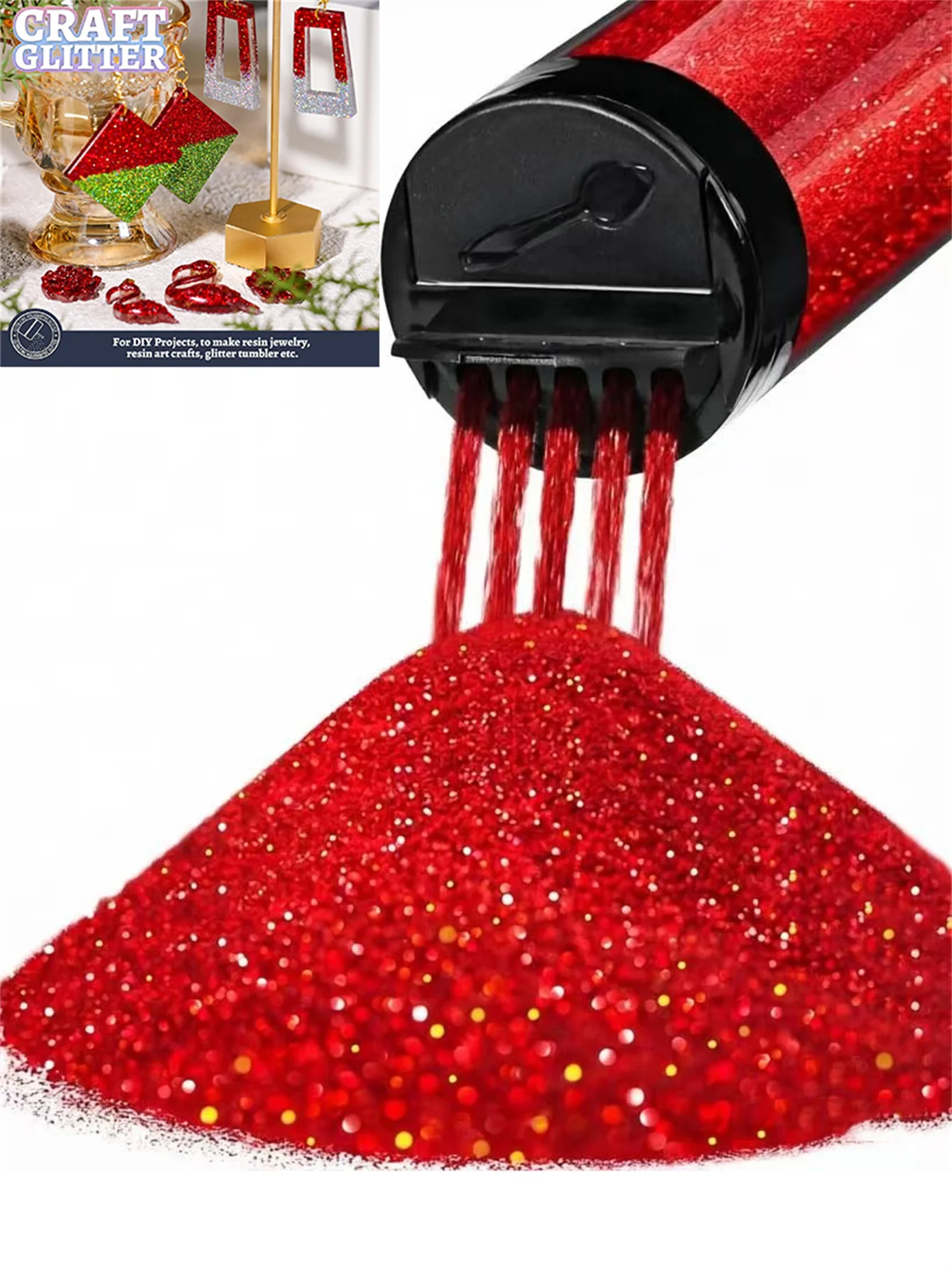 120ML Nagelglitzerpulver, Holographischer Ultrafeiner Glitzer, 1/128" Harzglitzerpulver, Metallisch Schillernder Glitzer für Bastelarbeiten