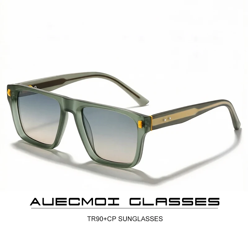 Vintage Punk Flat Top Sunglasses Women For Men Male Luxury Brand Designer Outdoor Driving Popular Big Frame Rivet Shades UV400